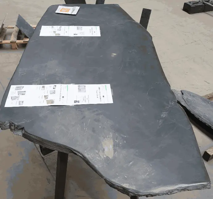 Tables Extérieures en Schiste Belge Poli - Gepolijste Belgische Leisteen Schist Buiten Tafels