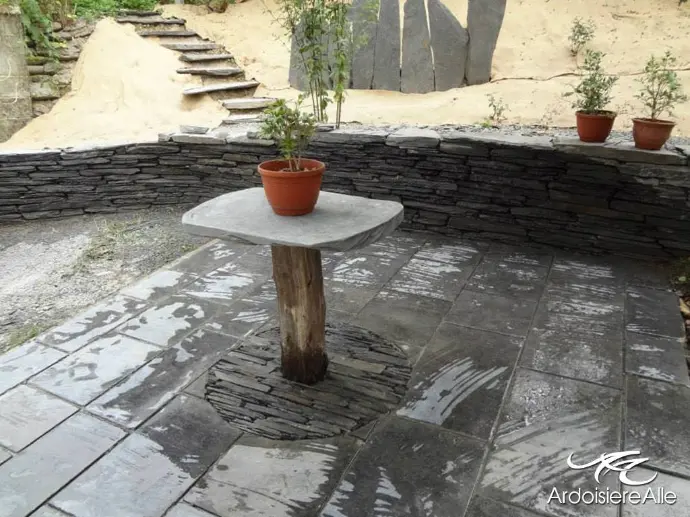 Pierres de Schiste Ardoisier Belge pour vos Jardins (style moderne) - Belgische Leisteen Schist Stenen voor uw Tuinen (moderne stijl)