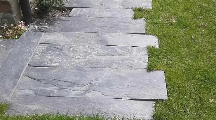 Dalles de Schiste Belge Sciées pour sol – Gezaagde  Belgische Leisteen Schist Platen voor vloer