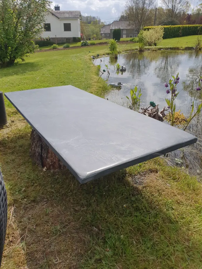 Tables Apéro Polies en Schiste Belge - Gepolijste Belgische Leisteen Schist Apéro Tafels